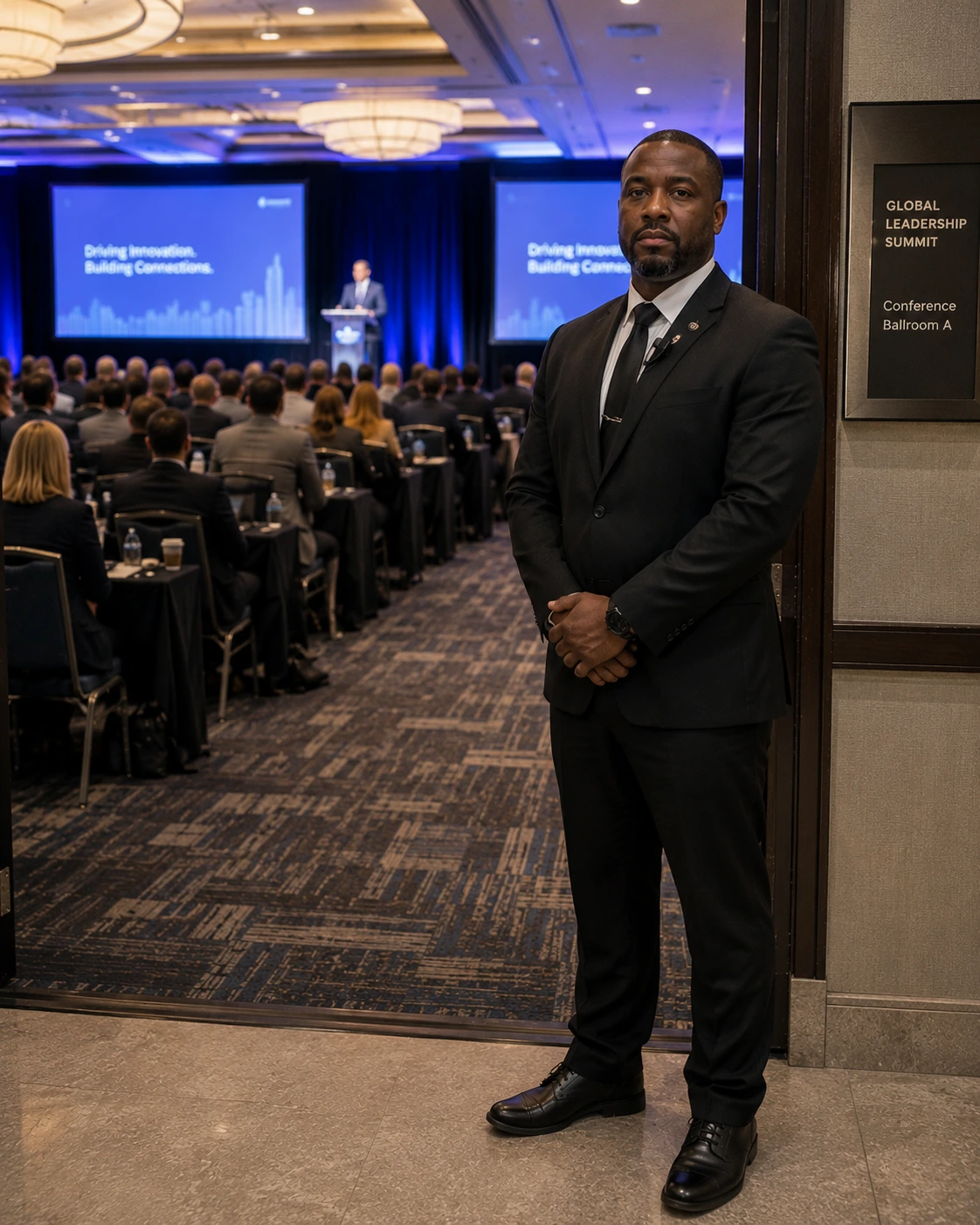 Site supervision at a corporate conference